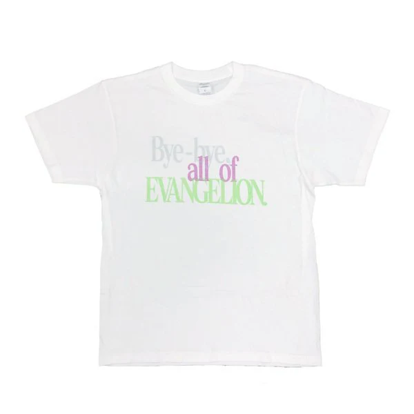 [Evangelion] EVA STORE Original Bye-bye,all of EVANGELION White T-Shirt XL Size