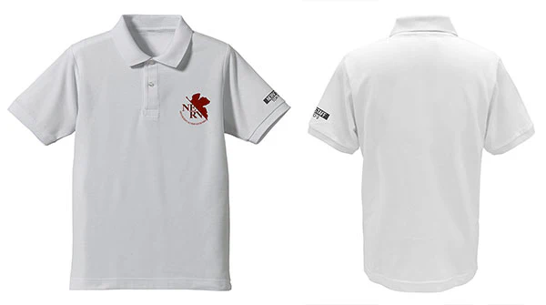 [Evangelion] Polo Shirt w/Embroidery NERV logo White - T Shirt Size L - Image 2