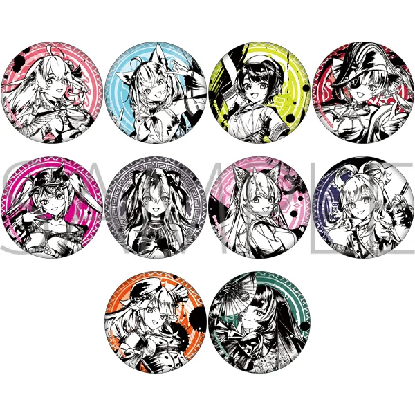 (Goods - Badge) hololive Character Badge Collection - Ink Painting ver.A Life-Size (Blind Box -Single)