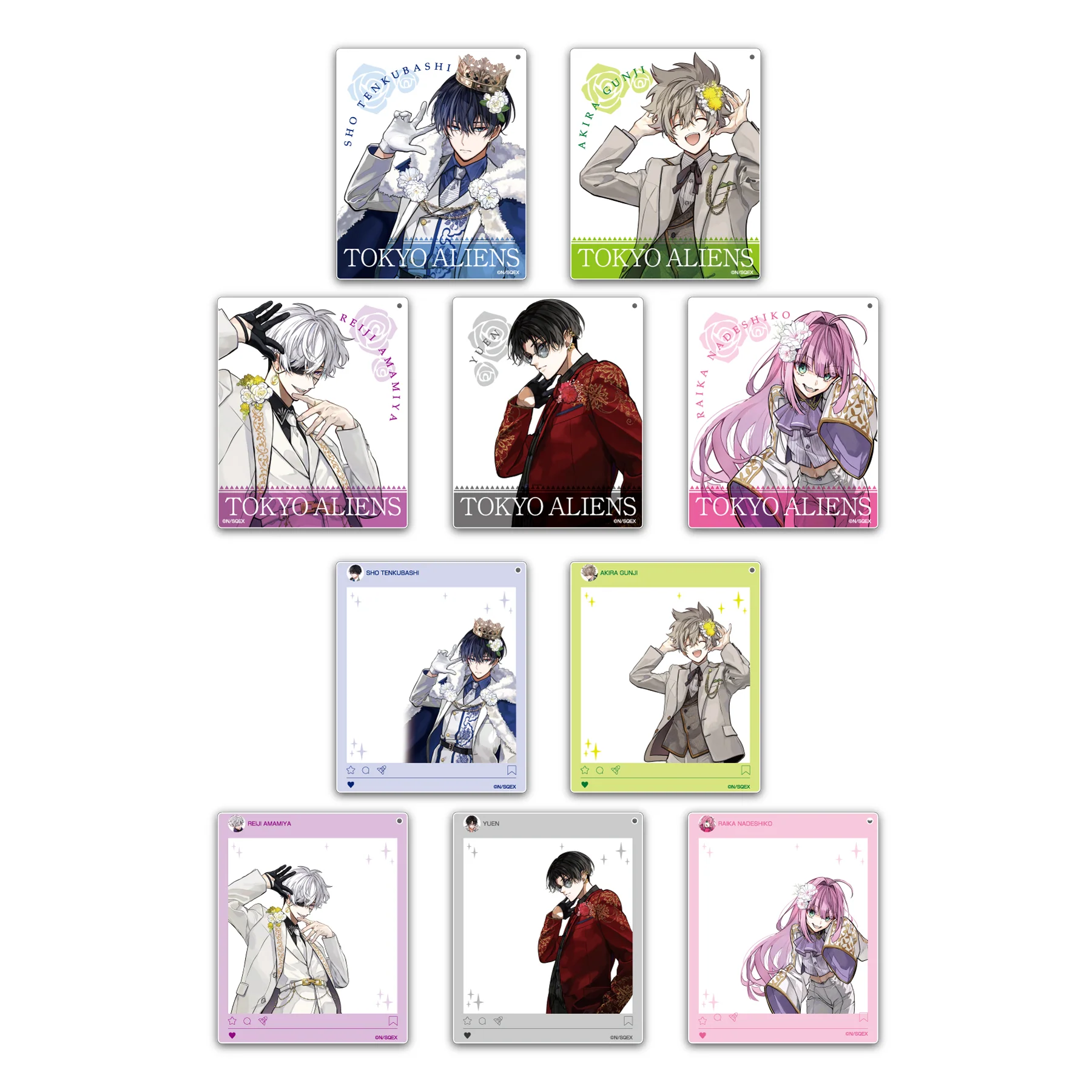 [Tokyo Aliens] Acrylic Card Keychain /Dress Clothes Ver. (Blind Box -Single)